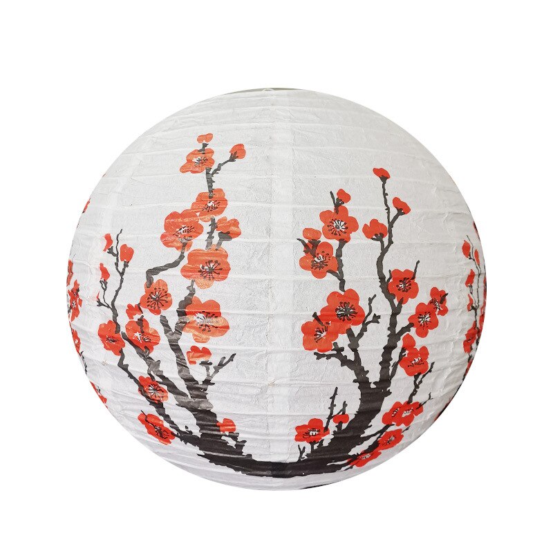 3pcs / lot Red Sakura Paper Lanterns 12/14/16 inch Chinese Japanese Festival Paper Lantern Flower Balls Wedding Party Decoration: 16inch