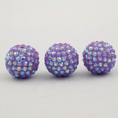 NiceBeads 12mm okrągły kształt 15 kolorów U-Pick Chunky żywicy koraliki z kryształu górskiego, żywicy, Chunky koraliki do tworzenia biżuterii: Light Purple