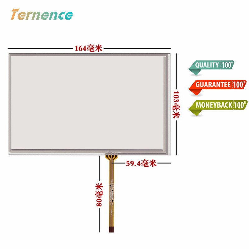 Skylarpu 7.1" inch 4 wire Resistance 164mm*103mm Touch Screen Panels GPS Touch screen digitizer lens TM070RDH01/C070VW03 V0