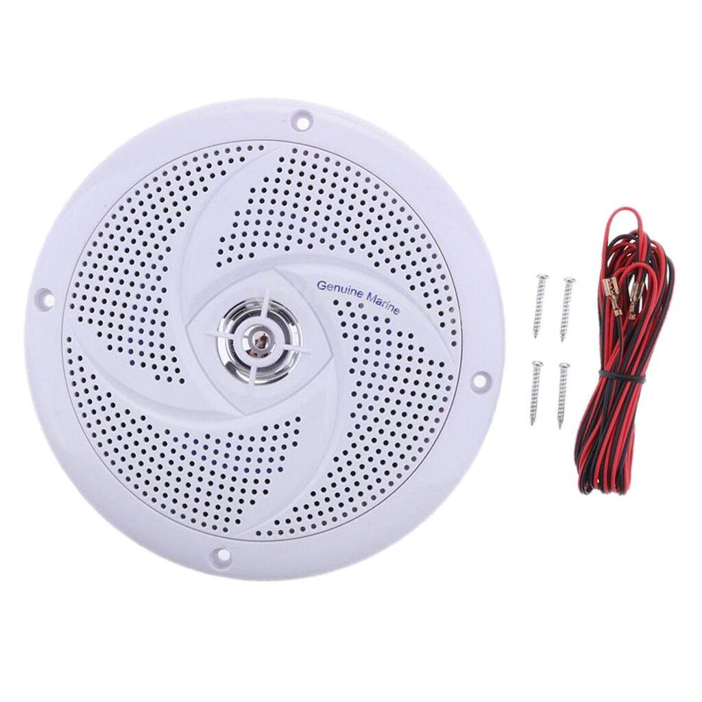 White Ultra Thin Waterproof Round Speaker Sound System for Boat Marine RV