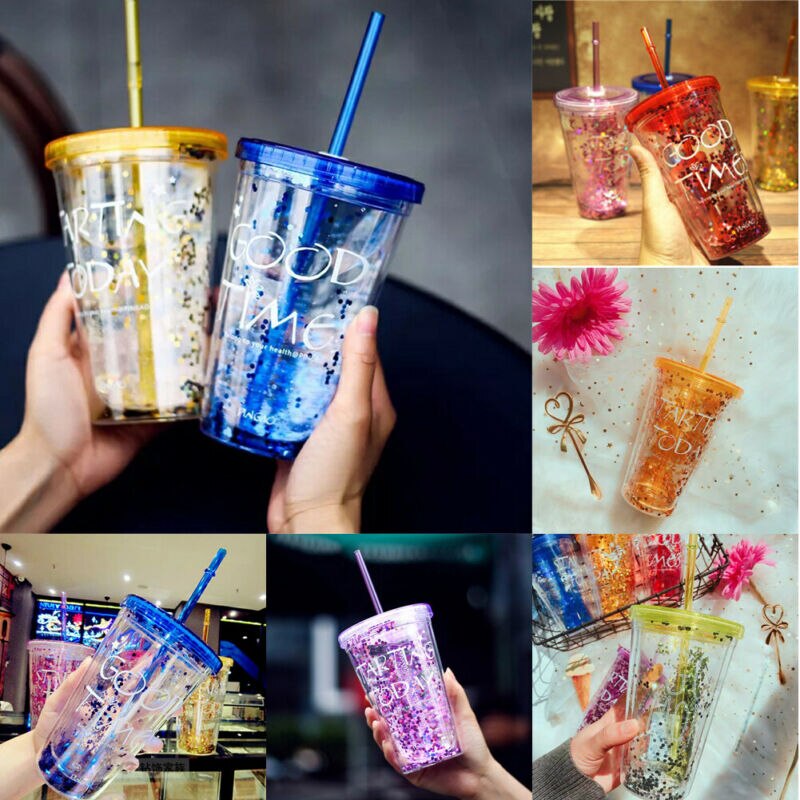 450ml glatte milkshake smoothie drikkevandsflaske bærbar plast sommer iskaffe juice flasker kop (ingen sugerør)