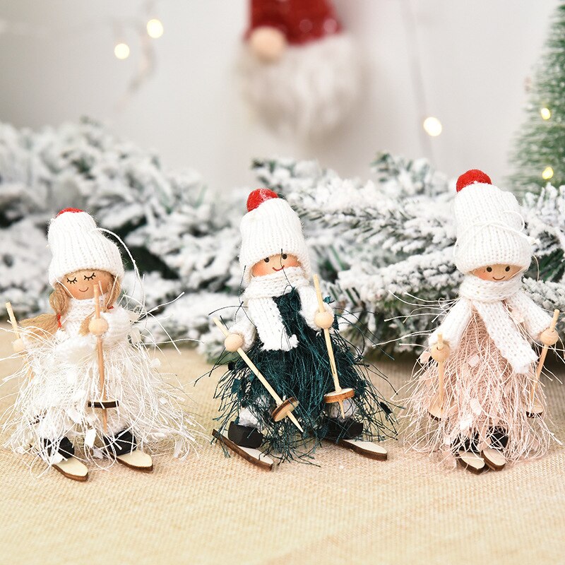 Décorations d'arbre de noël, poupée d'ange pour fille, pendentif Kawaii, ornements d'arbre de noël pour nouvel an, de noël pour enfants,