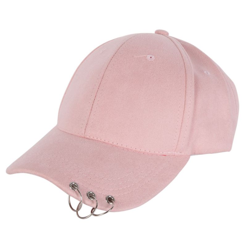 Unisex Casual Solid Verstelbare Baseball Caps Snapback hoeden voor mannen baseball cap vrouwen witte baseball cap hoed met Ringen: Roze