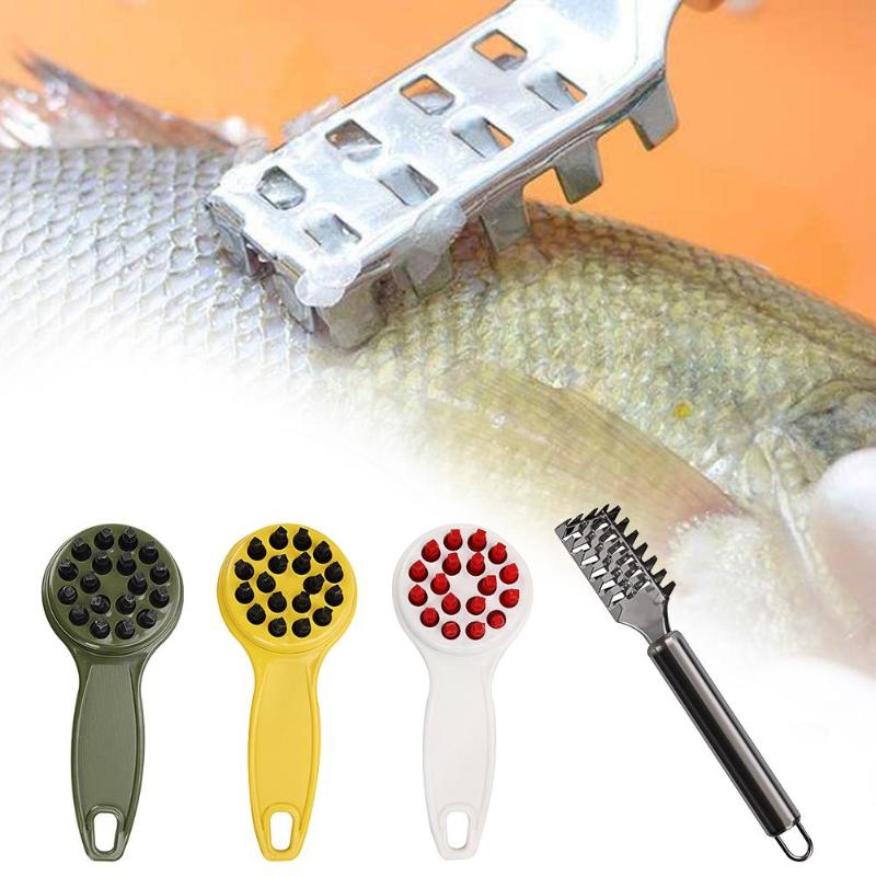1pc fiskskinnsborste skrapa fiskefjäll borsta rivjärn snabbt ta bort fiskkniv rengöring skalare scaler skrapa