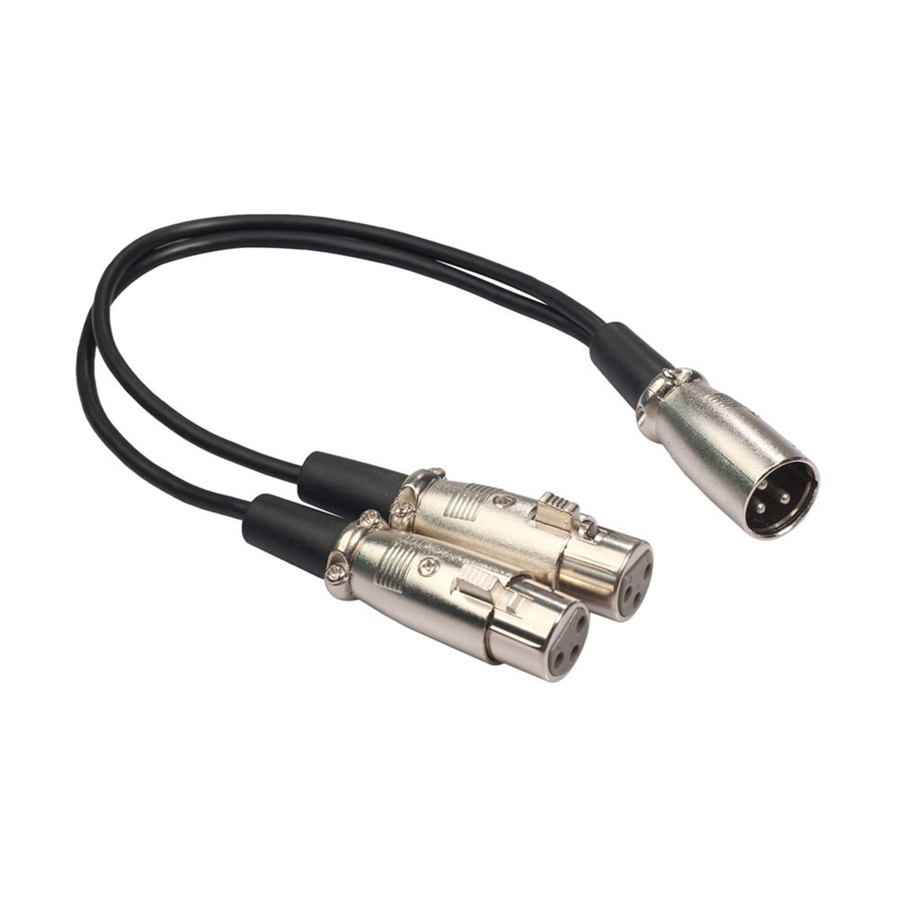 Xlr 1 Male Naar 2 Vrouwelijke Audio Verlengkabel 3 Pin Microfoon Y Audio Splitter Kabel Hoge Prestaties Voor Mixer