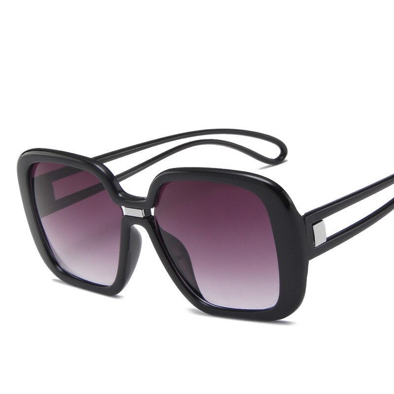 Vintage Oversized Vierkante Zonnebril Vrouwen Grote Zwarte T Frame Zon Galsses Luxe Eyewear