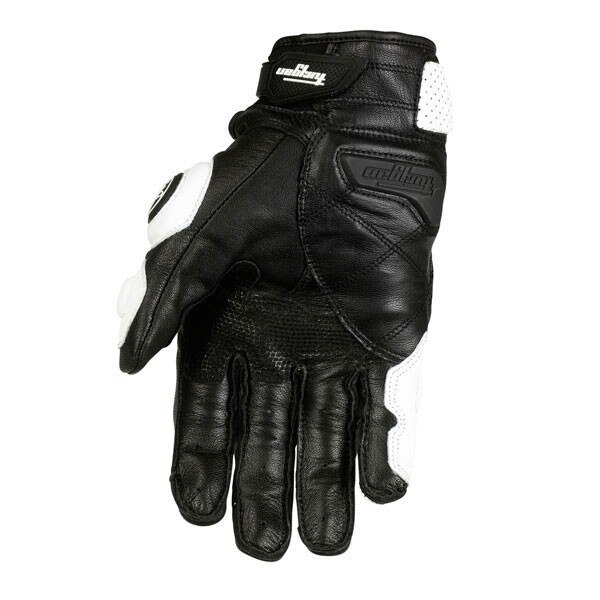 Leather Motorcycle Gloves Protective Armor Short Gloves M/L/XL Full Finger Hole for Riding Sports Stylish