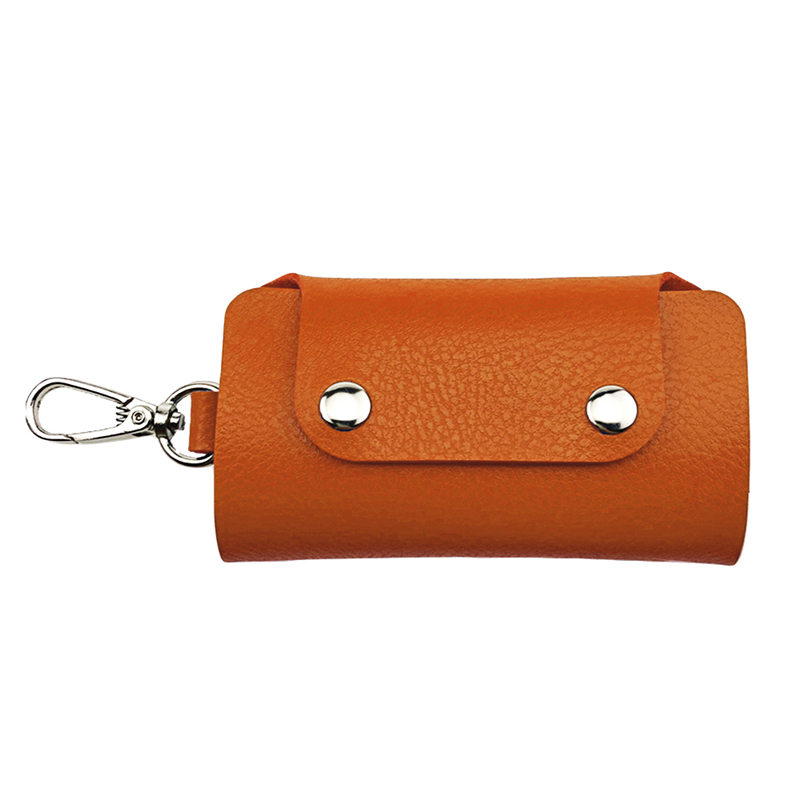 Pu Lederen Unisex Auto Thuis Key Houder Organizer Wallet Pouch Vrouwen Mannen Key Sleutelhanger Ring Pouch Case Tassen: Oranje