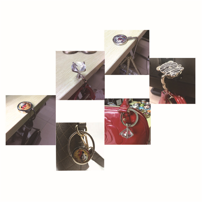 Draagbare Metalen Opvouwbare Houder Shell Bag Klaptafel Vlinder Haak