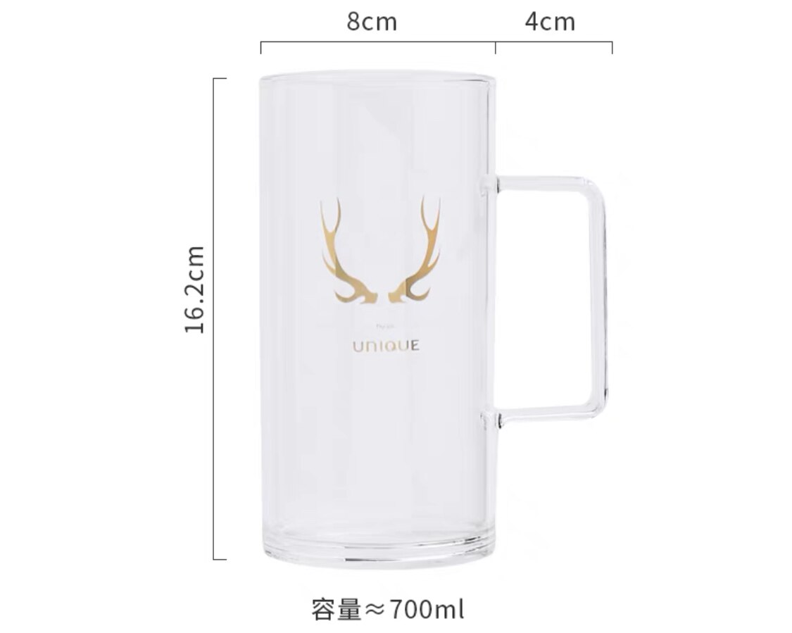 Gran capacidad de 700ml de cristal redondo de taza de agua Simple taza desayuno taza para leche taza de bebida Oficina taza de café taza de jugo: style 3