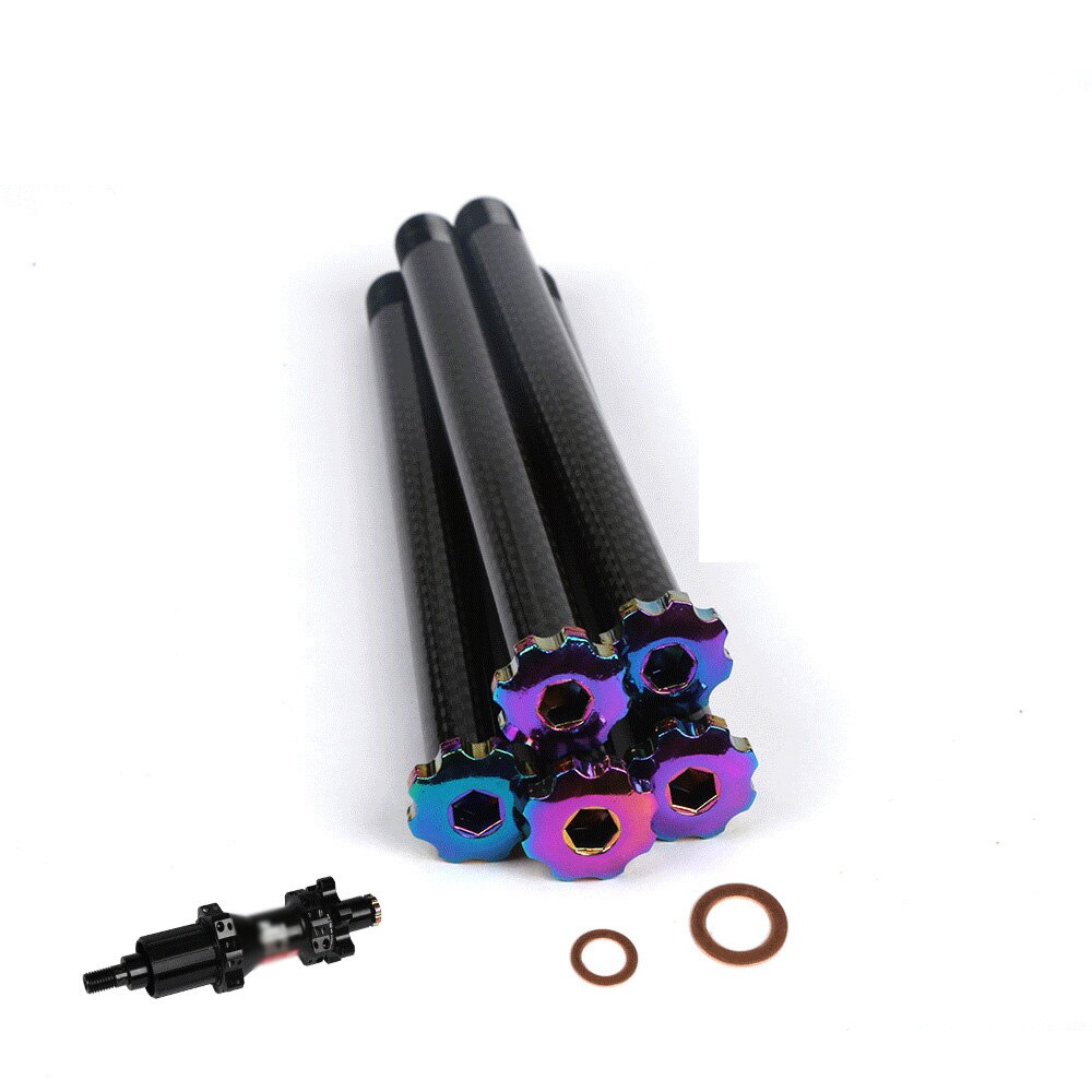 Karbonfiber mtb landeveissykkel 12mm aksel foran bak nav spyd gaffel aksel nav aksel sykkel fremre nav aksel 12mm karbonfiber verktøy