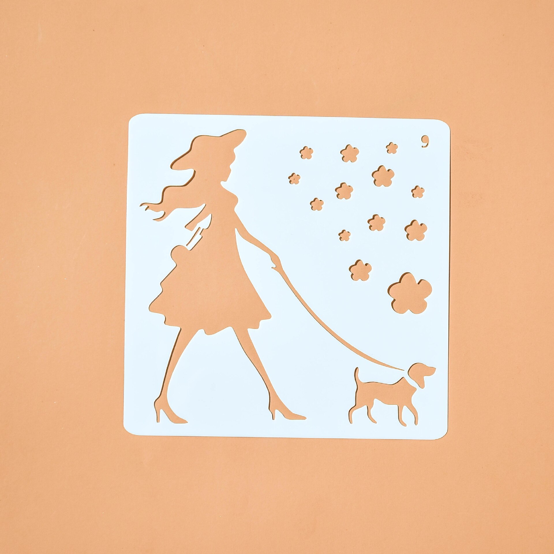 Flexible Plastic Walls Stencil Kids Painting Decor Stencils For Diy Scrapbooking Art Albums Diary Stamp Paper Cards Crafts 13cm: 9