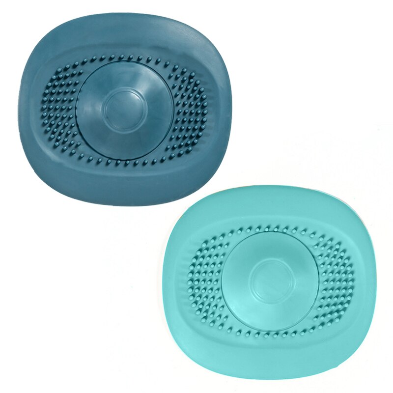 Bathroom Drain Cover Silicone Sink Filter Plug Hair Catcher Bath Stopper Plug Sink Shower Filter Kitchen Accessory: Blue And Green