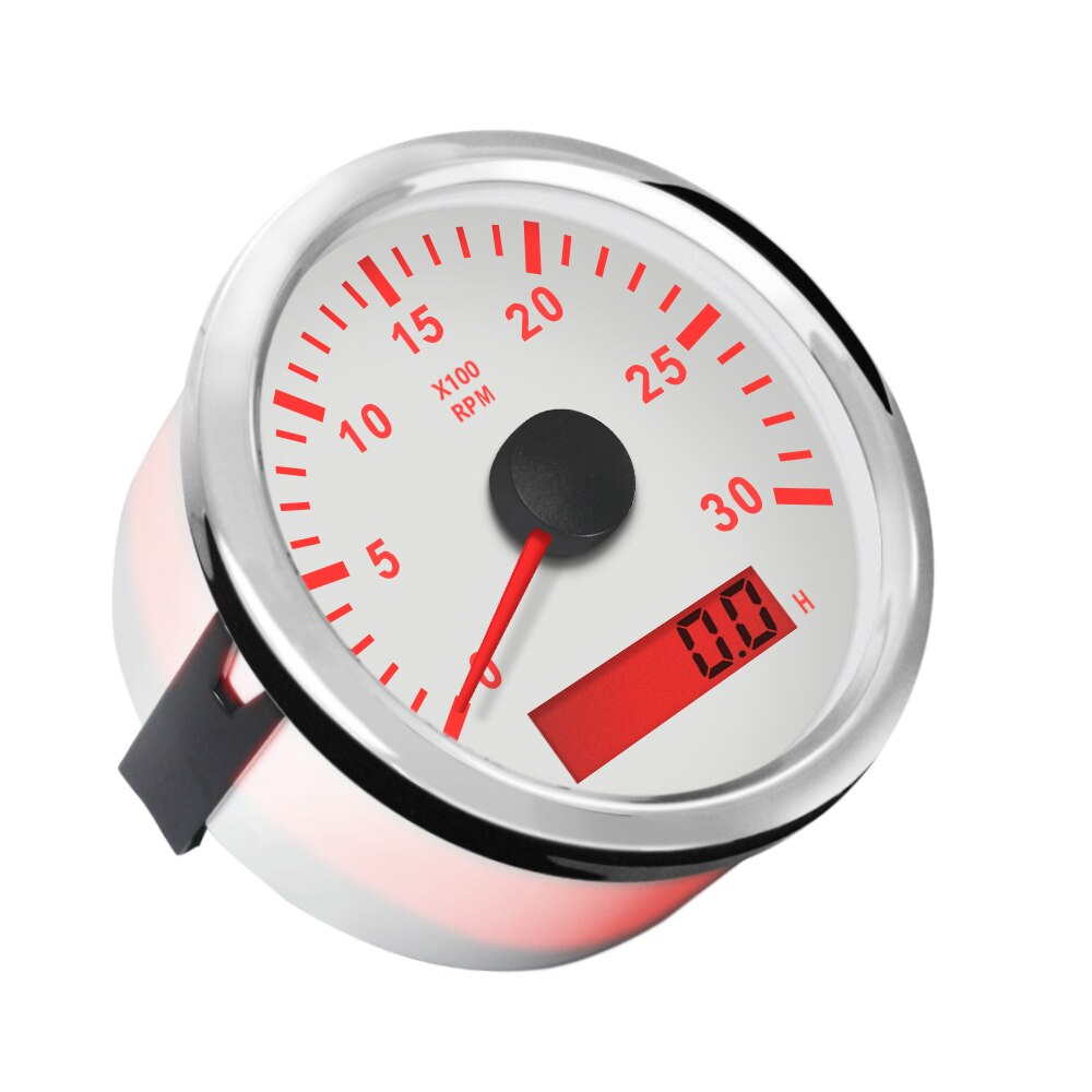 Universal Tachometer RPM REV Counter with Hour Meter 3000/4000/6000/7000/8000 RPM 85mm 9-32V with Backlight