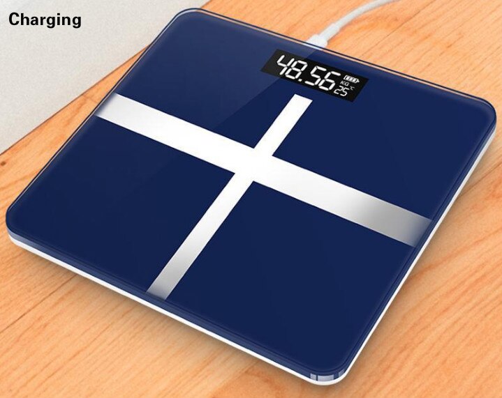 HQ bathroom floor body scale glass smart electronic scales USB charging LCD display body weighing home digital weight scale: Charging 4