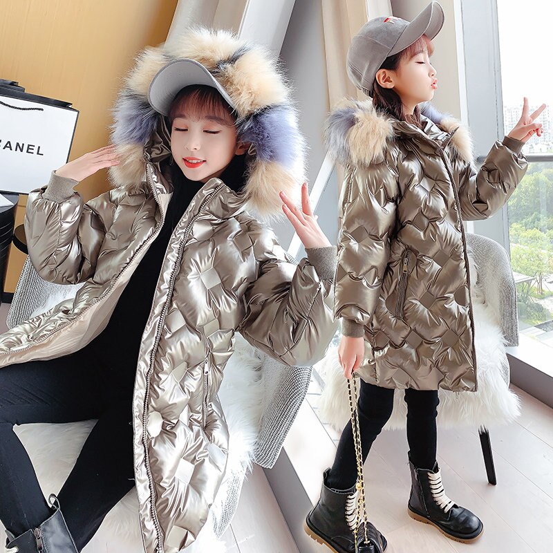 Winter katoenen jas voor meisjeskleding warme tiener waterdichte capuchon parka jas kinderen dikke bovenkleding windjack overjas