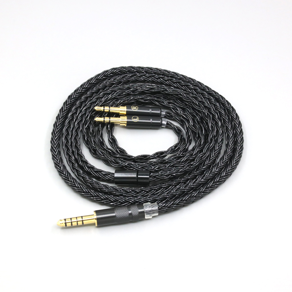Cable de auriculares trenzado negro de 16 núcleos para Hifiman Sundara Ananda HE1000se HE6se DEVA Pro Planar magnético he400se Arya LN 007423