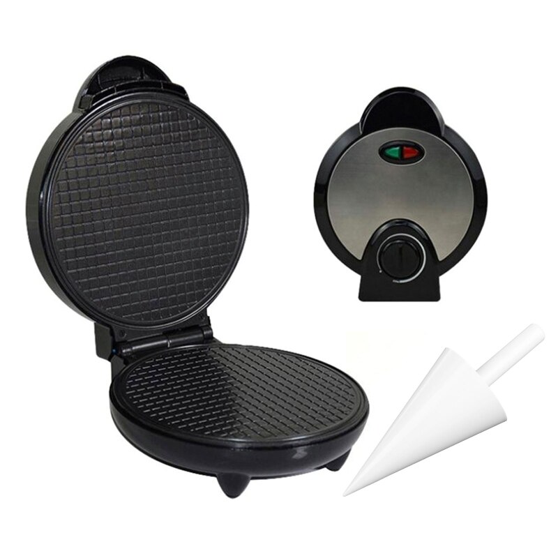 Gaufrier électrique rond antiadhésif, inoxydable, pour sirop de gaufres
