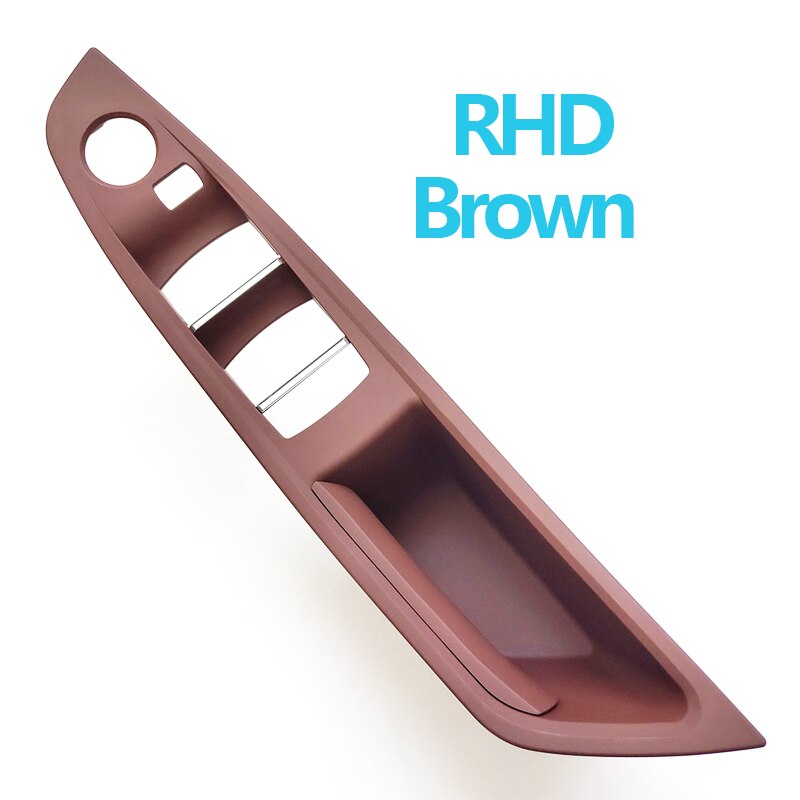 LHD RHD Interior Door Pull Handle Armrest Panel Trim No Mirror Folding Button for BMW 5 Series F10 F11 F18 520 523 525 528 530: RHD Brown