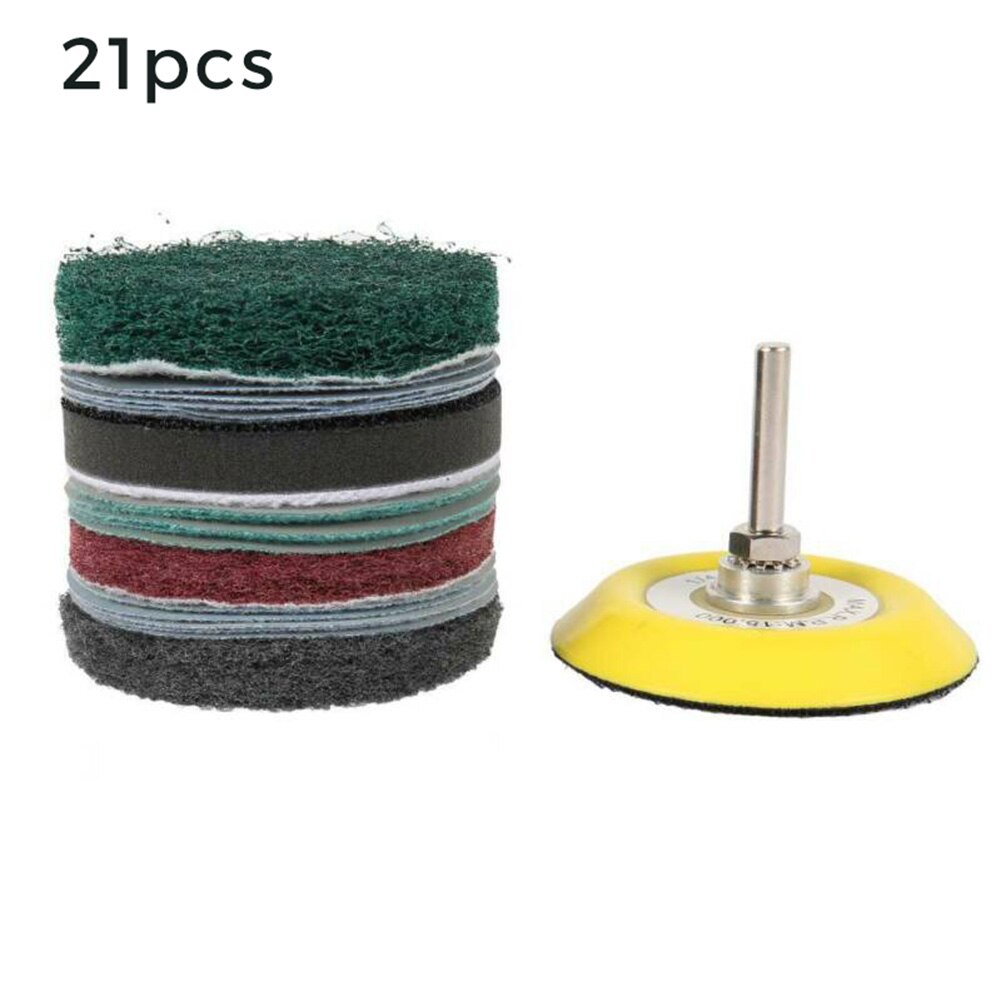 21PCS 3" Buffing Waxing Polishing Sponge Pads Kit Tool For Car Polisher Drill Accesorios Para Auto Paper Base Polishing Pad