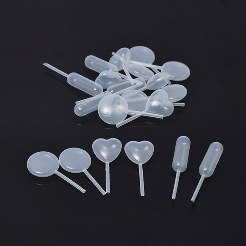 50Pcs Dropper Squeeze For Cake Ice Cream Plastic Straw Heart Round Cylindrical Dessert Baking Tools Injector Kitchen Supplies
