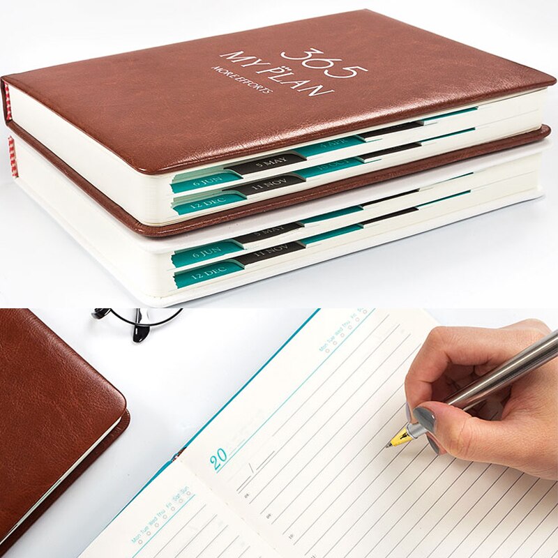 Planner Notebook 365 Days Plan Note Book Monthly Weekly Schedule Writing Book VDX99