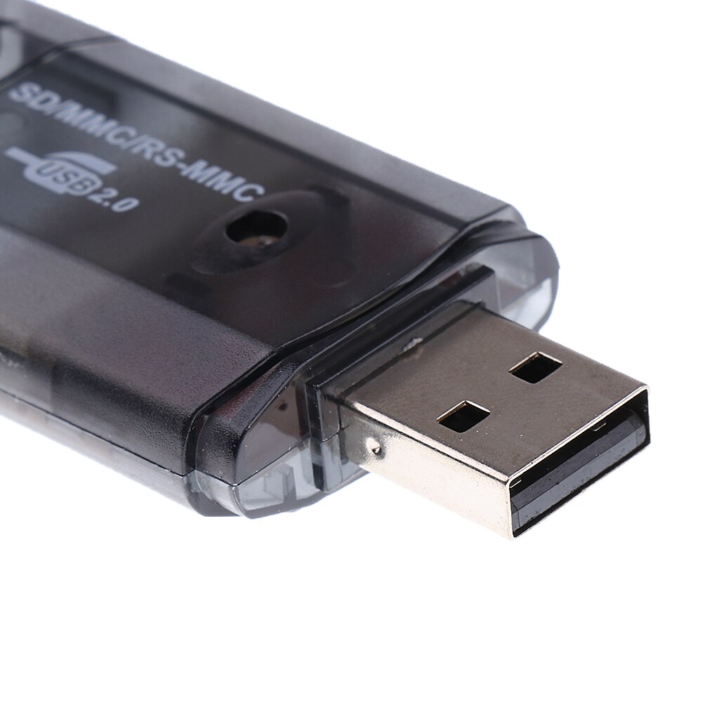 Usb 2.0- minneskortläsare-adapter för sd sdhc tf-kort-svart