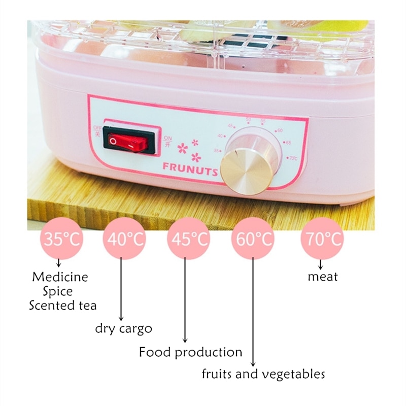 VOCORY-deshidratador de frutas de 5 capas, secador de alimentos para vegetales, carne, frutas y verduras, pequeño hogar, carne de mascotas, secador de alimentos, EU