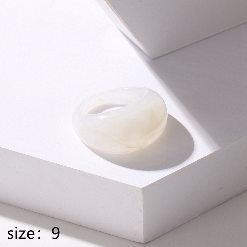 KUSS FRAU Neue Bunte Transparente Acryl Unregelmäßigen Marmor aufbringen Ring Harz Schildkröte Ringe für Frauen Mädchen Schmuck: Rose verrotten