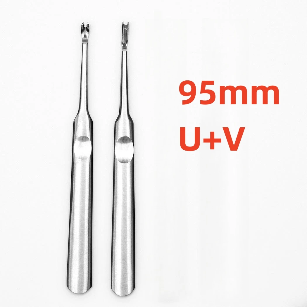 1/2Pcs U+V Shaped Leather Stitching Skiving Handmade Punching Tool Kit Leathercraft Hole Puncher Edge Beveler Tool Kit