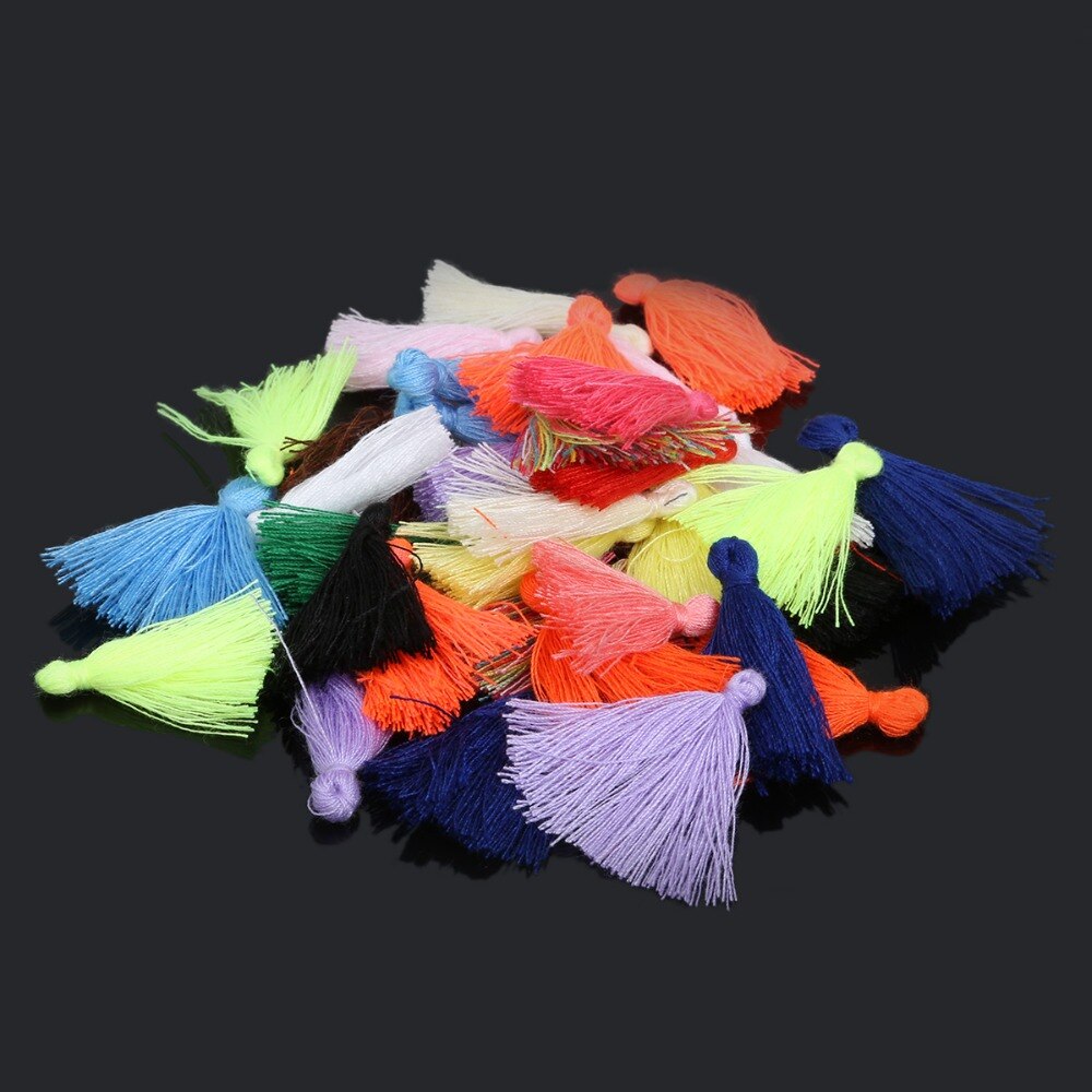 50 PC 27 MM Mini Polyester coton fil tissu gland bricolage pendentif bijoux clé faisant frange garniture artisanat glands accessoires de couture