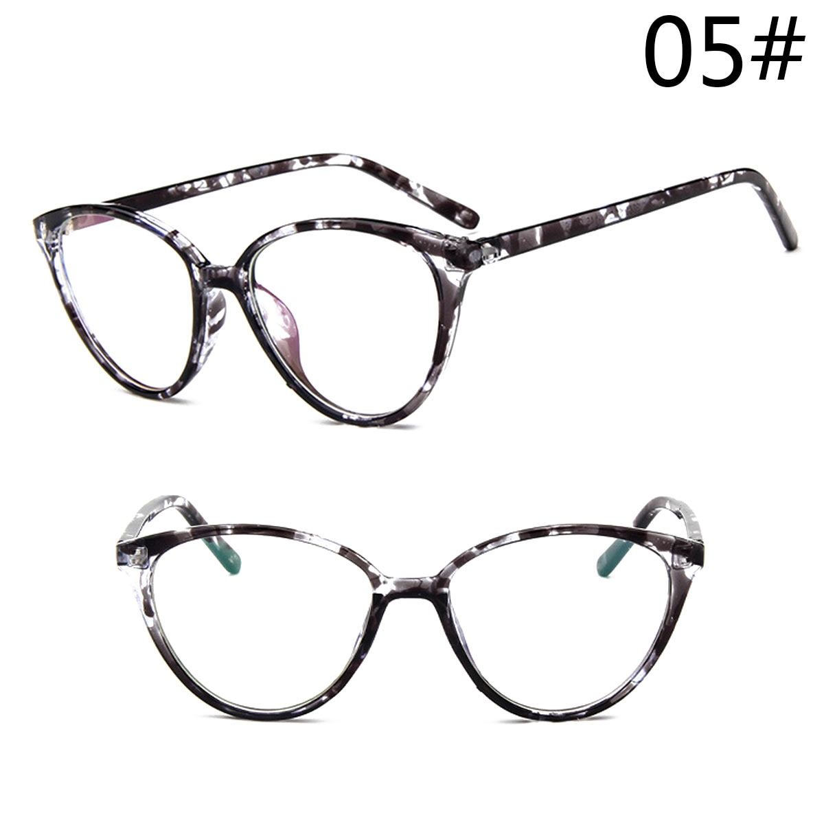 Vintage briller rund metal brillestel kvinder mænd almindeligt glas kvindelige transparente brillestel: 5