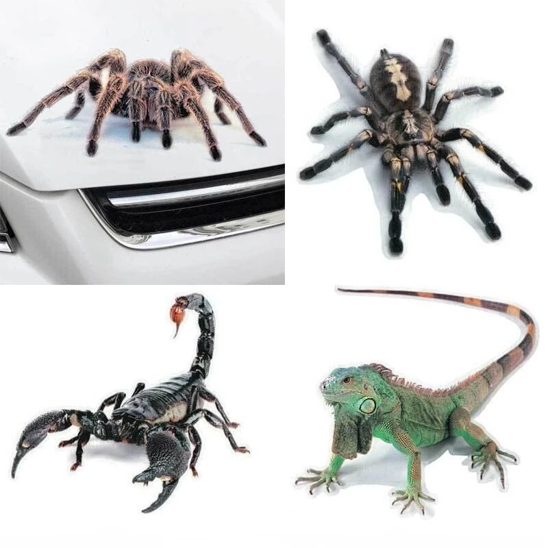 Cool 3D Muursticker Dieren Spider Gecko Schorpioenen Vinyl Muurtattoo Sticker Voor Home Auto Auto Motorfiets Cover Krassen Decor