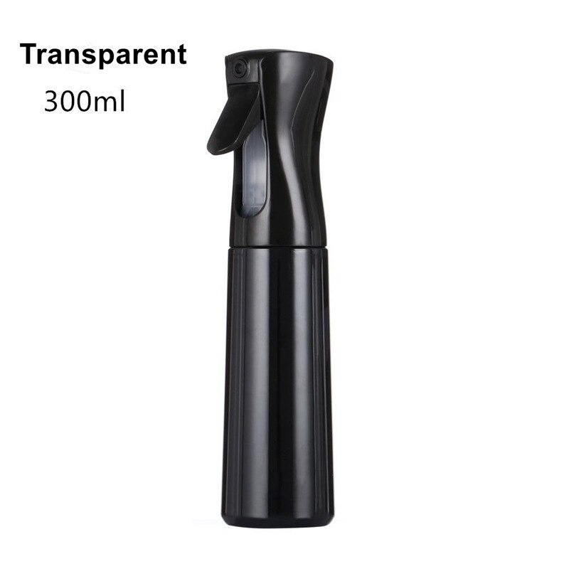 Botella pulverizadora de alta presión para peluquería, bote rociador de niebla continua de 200ML/500ML, herramientas de peluquería, regadera rellenable: 300ml Black
