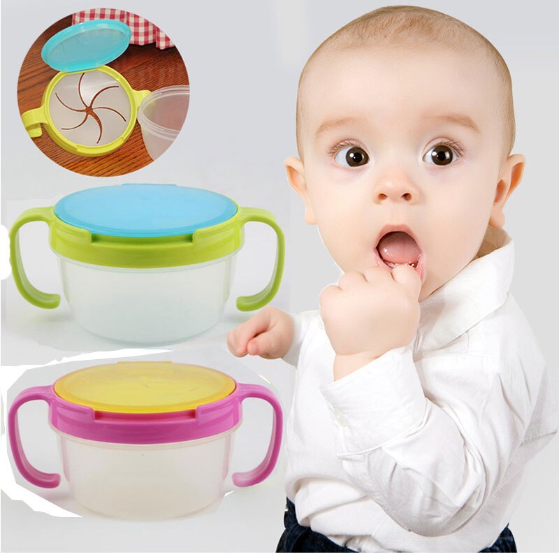 Baby snacks skål barn barn mat lagring rätter anti spill 360 rotera baby fast matning tallrik porslin baby mat grejer