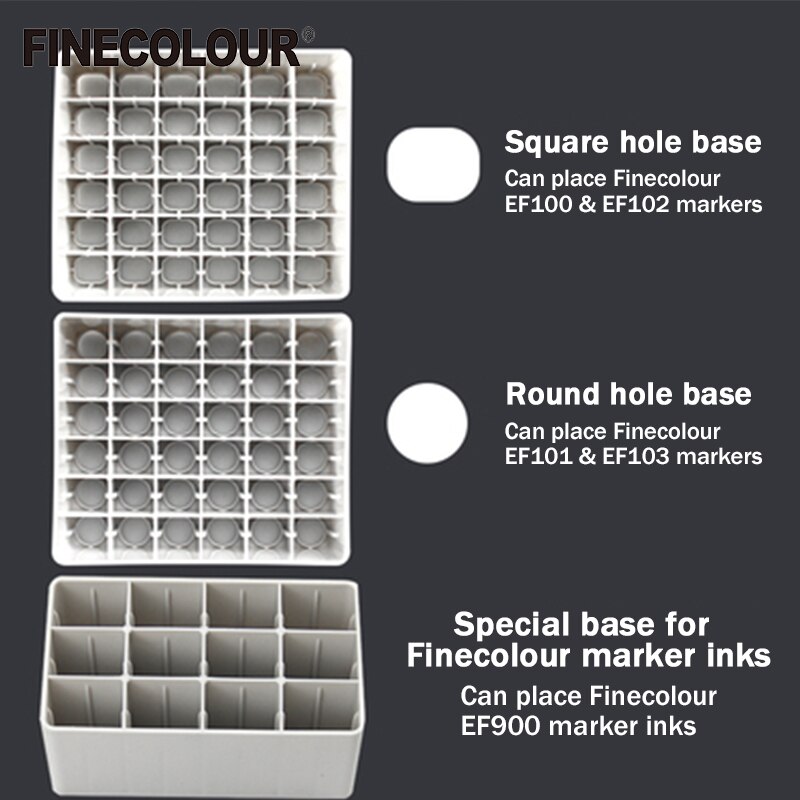 Finecolour Marker Pens Storage Bag &amp; Base 12/24/36 Holes EF100/101/102/103 Zipper Bag Multifunctional Base Penholder Ink Base