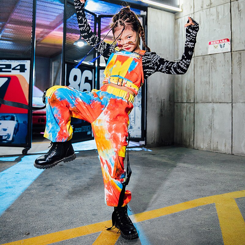 Kinderjazzdanskostuums meisjes hiphop zilveren topjes roze broeken kinderstraatdansoptredens podiumkleding dql 3170