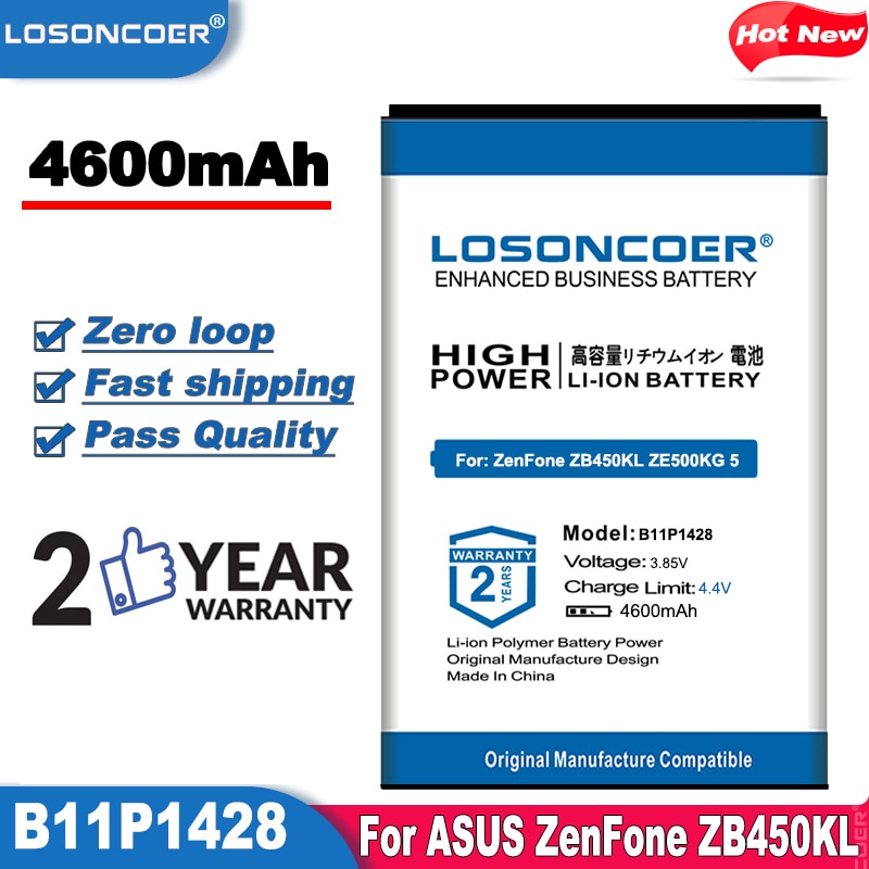 Losoncoer B11P1428 Batterij 4600 Mah Voor Asus Zenfone ZB450KL ZE500KG 5 "X009D X009DB ZB452KG Zenfone Go 4.5 batterij