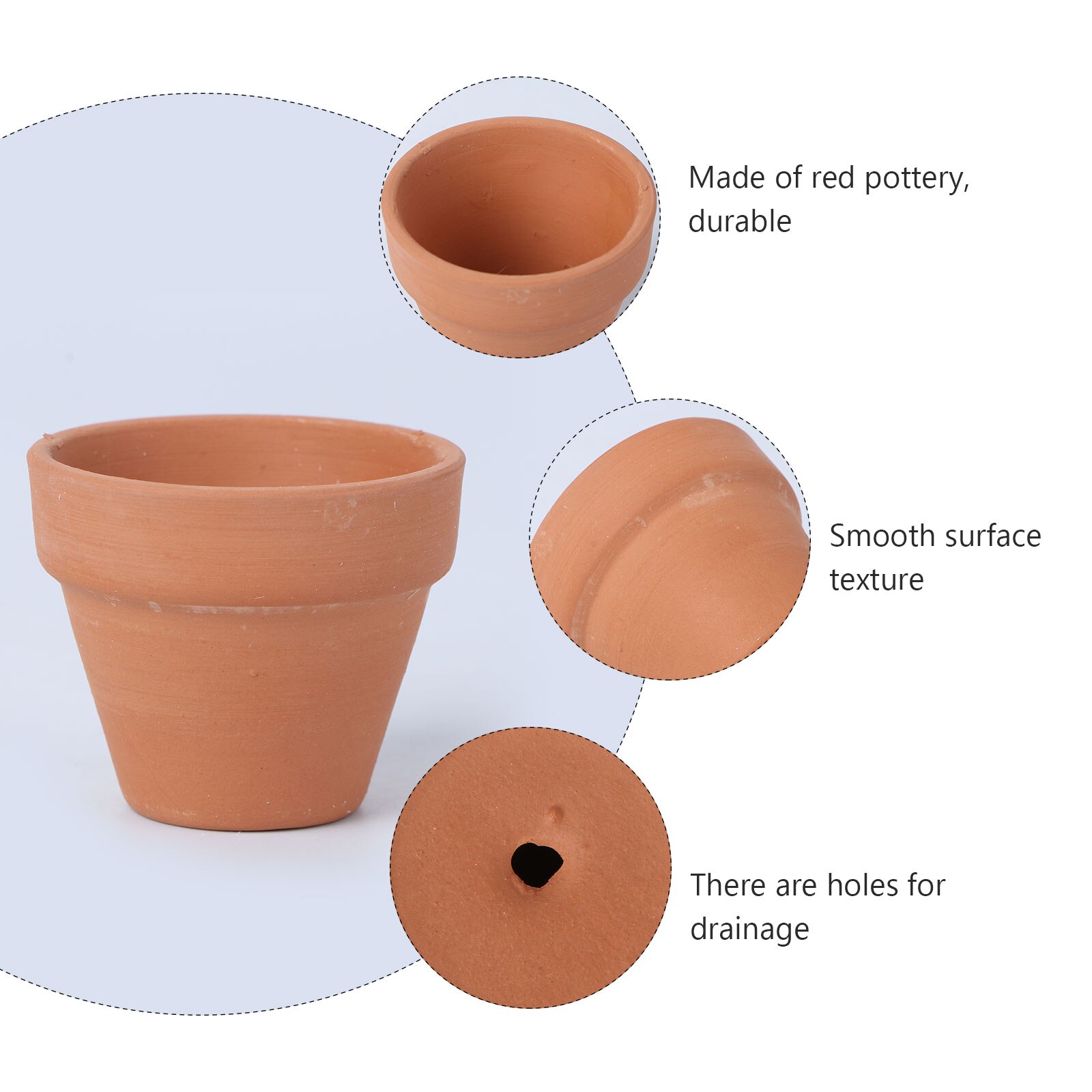 Mini Pot en terre cuite 4.5x4cm, 10 pièces, jardinières en céramique, Pots de fleurs succulentes, idéales pour la pépinière des plantes
