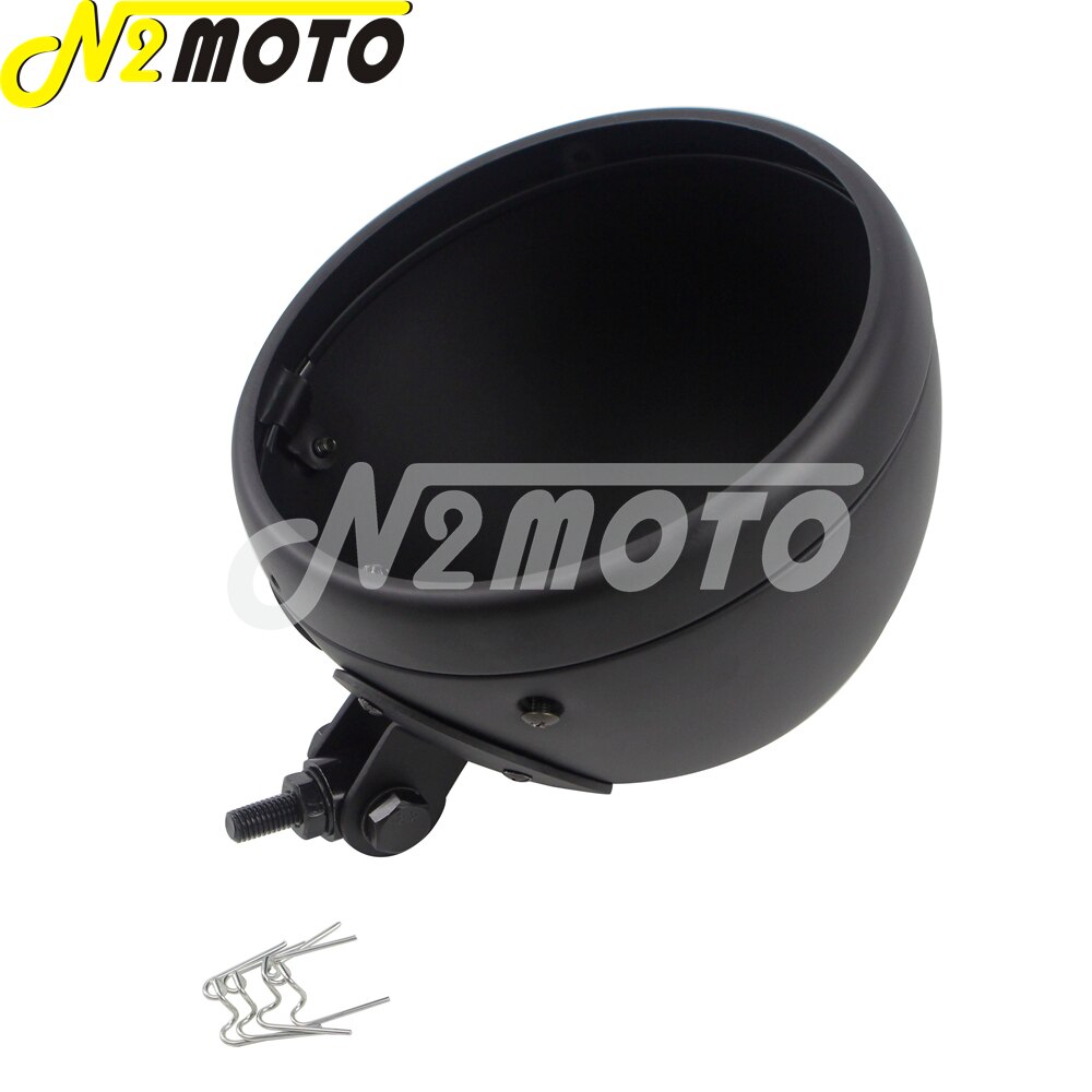 7 "Motorfiets Led Koplamp Schelpen Lamp Led Licht Behuizing Voor Kawasaki Honda Yamaha Harley Chopper Bobber Cafe Racer Custom: Matte Black