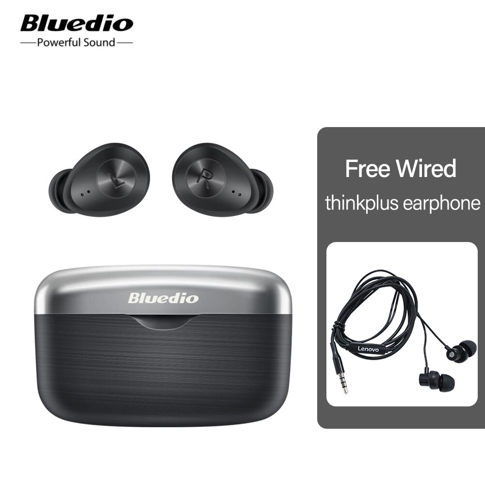 Bluedio fi bluetooth oordopjes waterdicht, echt draadloos, sport oordopjes, tws hifi aptx met microfoon, game-ervaring, in-ear touch headset: Zwart met  tw13