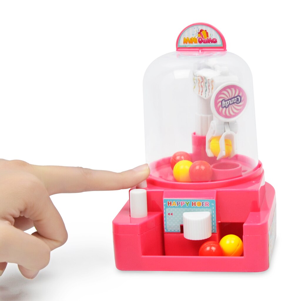 mini różowa maszyna robić chwytania pazurów z 6 plastikowe kulki dla dzieci robić odgrywania ról
