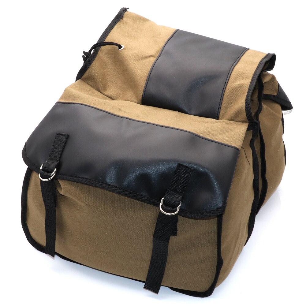 Sac à dos de moto en toile pour Honda Shadow 750, Kawasaki Vulcan 500, Suzuki: Khaki