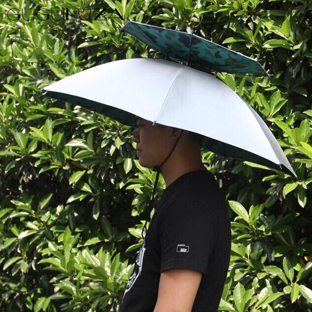 GUGULUZA extérieur 2 couches pliant soleil pluie parapluie casquette randonnée pêche Camping voyage chapeau