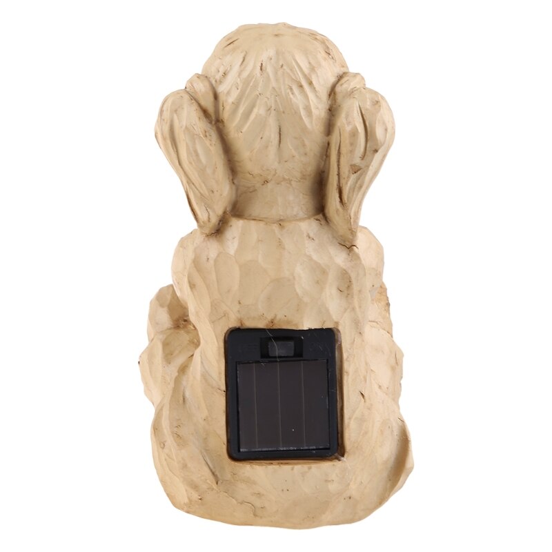 Solar Fireflies Sitting Kids Statue Garden Ornament Lighted Firefly Jar Boy/Girl