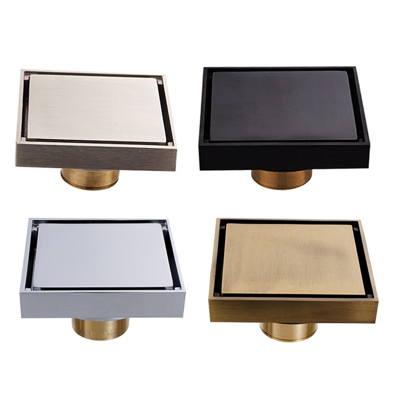 1Pc Floor Drains Stainless Steel Square Shower Floor Drains Tile Insert Drain Channel Kitchen Waste Kitchen Bathroom Accessories