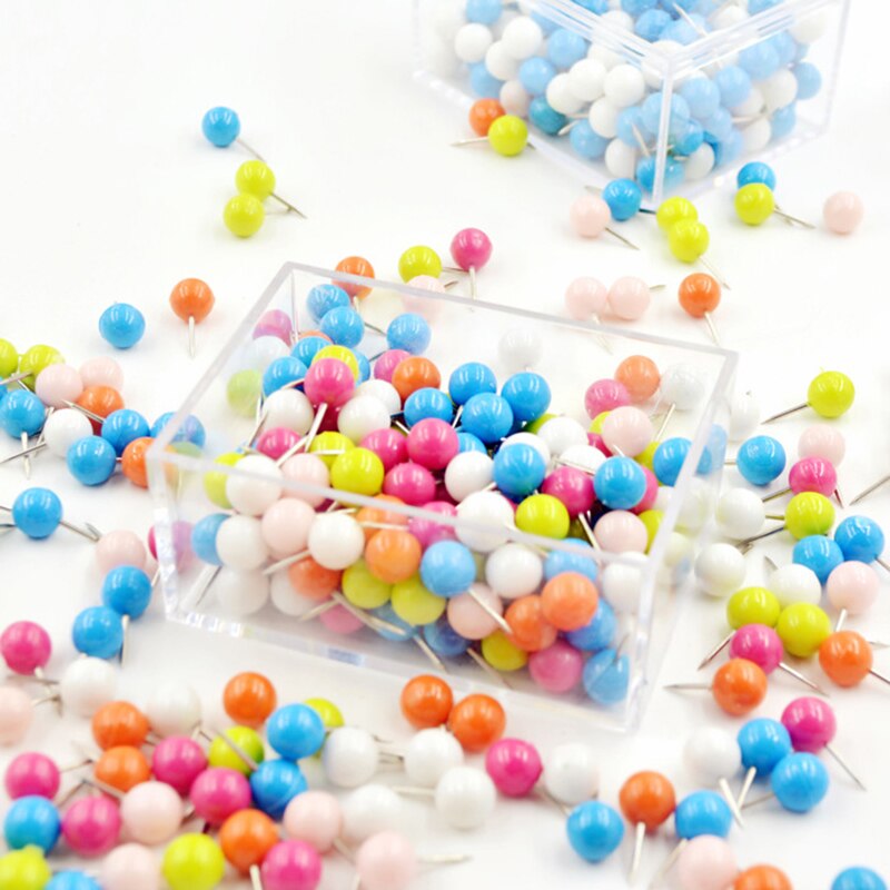 100 pièces/ensemble punaises pouce Tack Message Board punaise papier carte liège conseil coiffé tête fixation pouce punaises broche fournitures de bureau