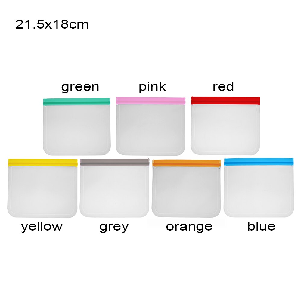 1pc doorschijnende siliconen zakjes voor het bewaren van verse levensmiddelen, lekvrije melk en fruitcontainers, herbruikbare, afgesloten staande zakken met ritssluiting