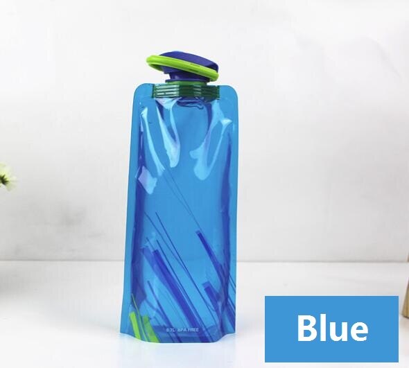 draussen Falten Wasser Taschen trinken tasche reise radfahren Sport gehen tragbare tasche klettern wasser flasche wasserkocher reise liefert: Blau