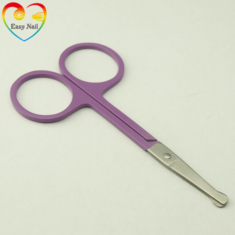 Facile À Ongles 1 pièces Joli Motif Maquillage Ciseaux Manucure Pour Ongles Sourcils Nez Cils Cuticule Ciseaux Outils De Maquillage, 4 types.: Purple nosescissors